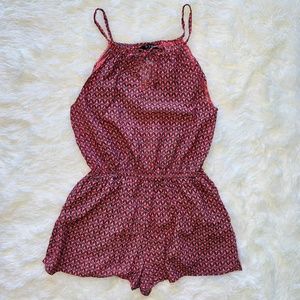 Hype Red Black Pattern Romper Women’s Small